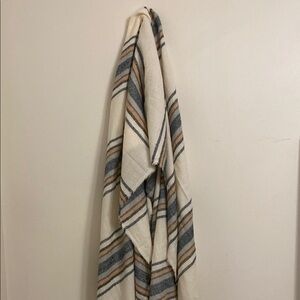 Striped Cream and Blue Scarf